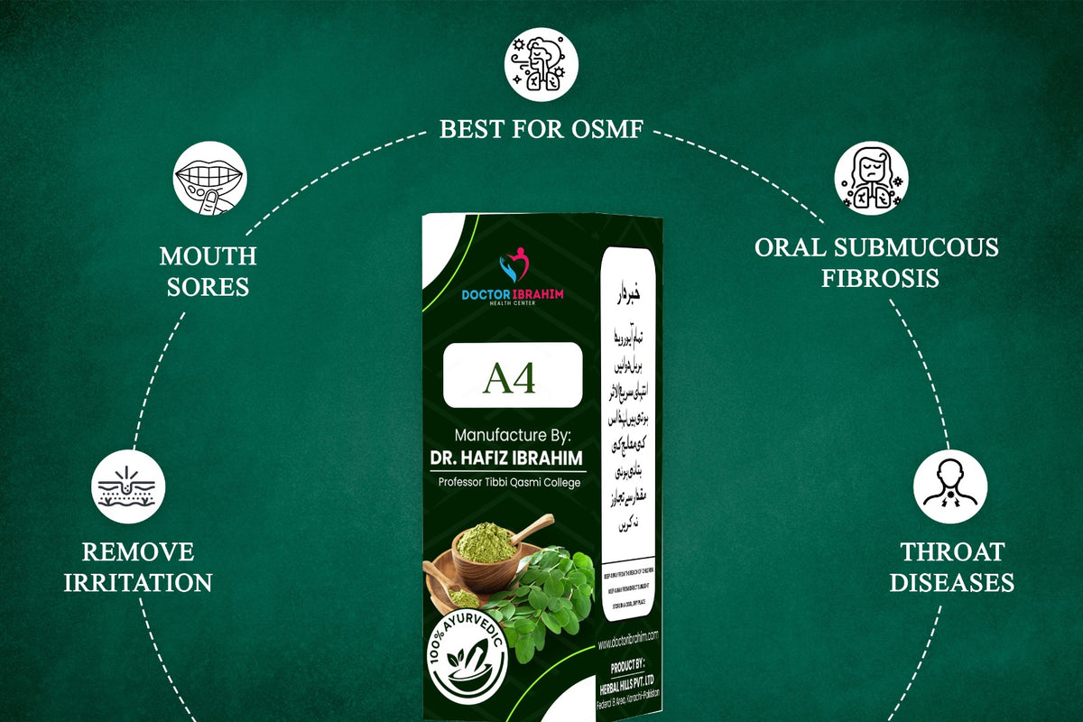 A4 - For mouth sores, canker sores and throat diseases (منہ کے چھالے زخم ناسور حلق کے امراض کیلئے)