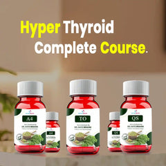 Hyperthyroid Complete Course supplement set by Dr. Hafiz Ibrahim, four-bottle herbal formula for thyroid balance and overall wellness support